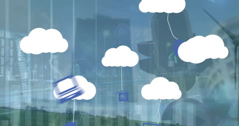 Digital Animation of Cloud computing with Technology Devices