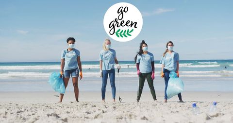Eco Volunteers Collecting Litter on Beach - Download Free Stock Images Pikwizard.com