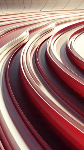 Vertical Looping Abstract Ribbons Flowing with Soft Light Highlights for Motion Background