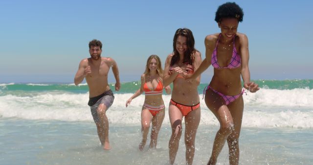 Group of Friends Enjoying Fun in the Sun at Beach - Download Free Stock Images Pikwizard.com