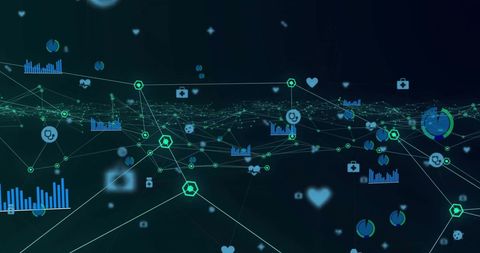 Futuristic Network of Global Connectivity with Data Icons - Download Free Stock Images Pikwizard.com