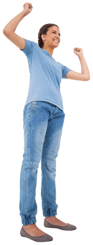 Smiling Woman Celebrating Victory on Transparent Background - Download Free Stock Videos Pikwizard.com