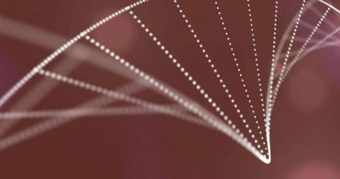 Abstract DNA Strand with White Dotted Movement on Dark Background - Download Free Stock Images Pikwizard.com