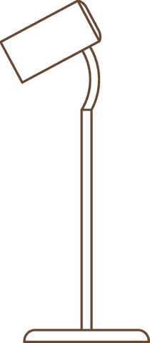 Minimalist one-line floor lamp illustration on transparent background