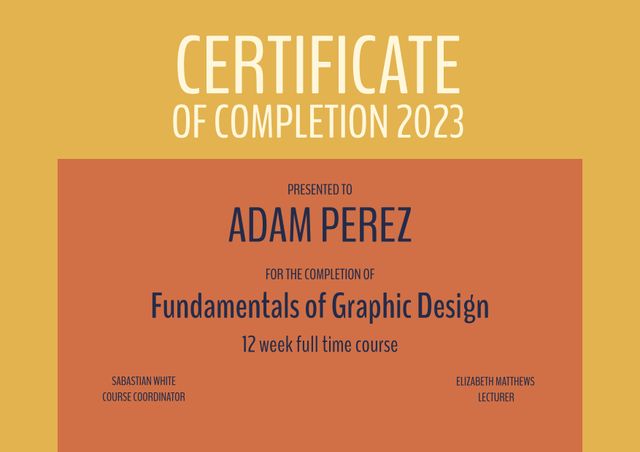 Modern Certificate of Completion for Graphic Design Course - Download Free Stock Videos Pikwizard.com