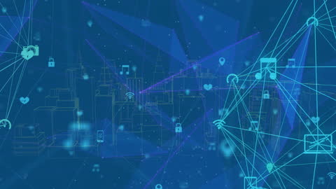 Futuristic Digital City with Global Connections Network