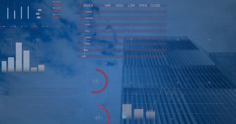 Futuristic Business Data Analysis Against Skyline Backdrop - Download Free Stock Images Pikwizard.com
