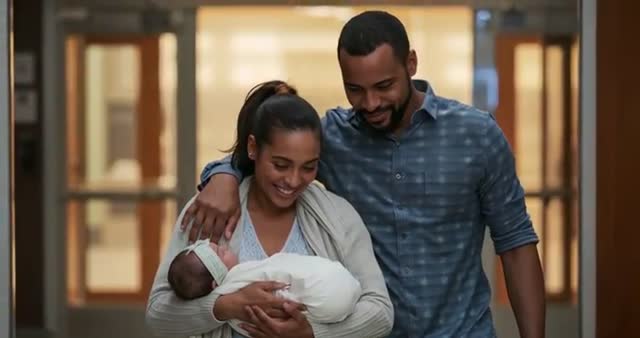 Loving Couple Joyfully Steps into New Parenthood Journey with Newborn