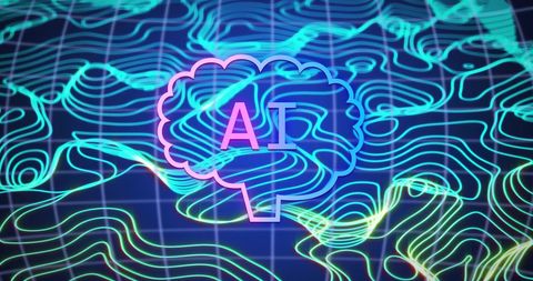 AI Concept: Neural Processing on Digital Grid Background - Download Free Stock Images Pikwizard.com