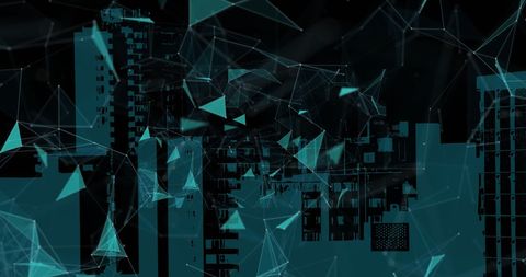 Futuristic Cityscape with Abstract Digital Overlay - Download Free Stock Images Pikwizard.com