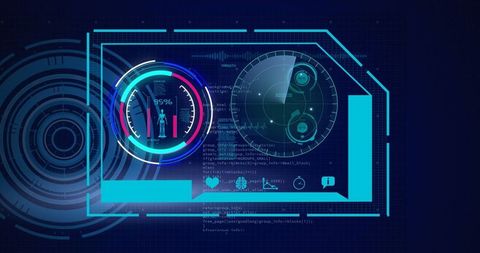 Futuristic Digital Interface with Data Processing Panels - Download Free Stock Images Pikwizard.com