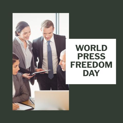 Diverse Business Team Discussing Work Celebrating World Press Freedom Day - Download Free Stock Templates Pikwizard.com