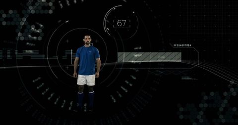 Digital sports analysis with confident soccer player