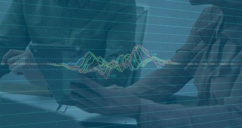 Business Professionals Working Together with Financial Data Overlay - Download Free Stock Images Pikwizard.com