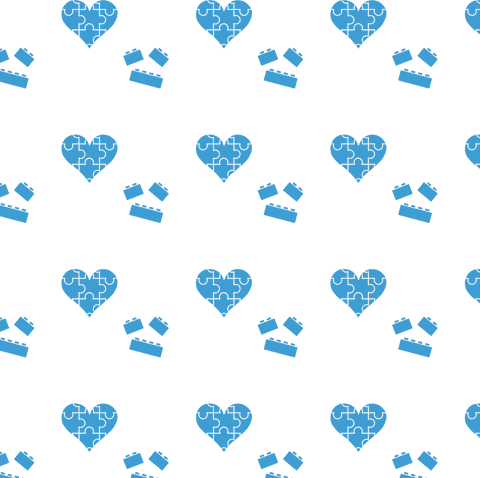 Blue Puzzle Hearts and Blocks Pattern on Transparent Background - Download Free Stock Videos Pikwizard.com