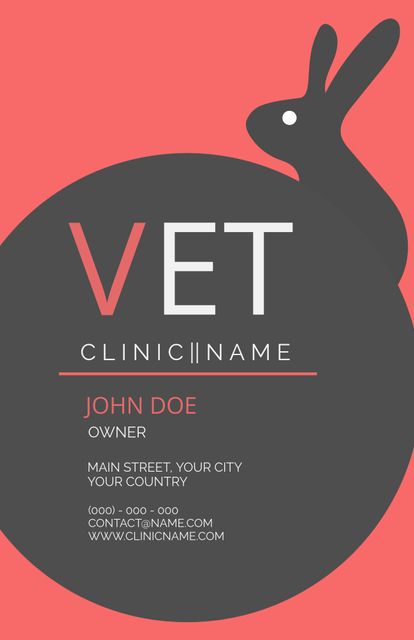 This minimalist rabbit design vet clinic flyer template is ideal for promoting veterinary services and pet-related businesses. The template features a simple yet elegant design with a rabbit silhouette, emphasizing pet-focused care. It is perfect for advertising veterinary services, special offers, and clinic information. This flyer can be customized to include clinic details, contact information, and services offered, making it suitable for veterinarians, pet hospitals, and animal clinics aiming to attract pet owners and stand out with a modern look.