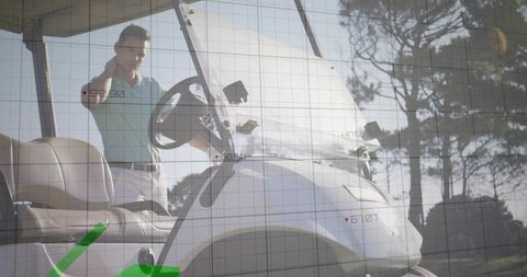 Digital Age in Golf Lifestyle: Golf Cart Grid Overlay Concept