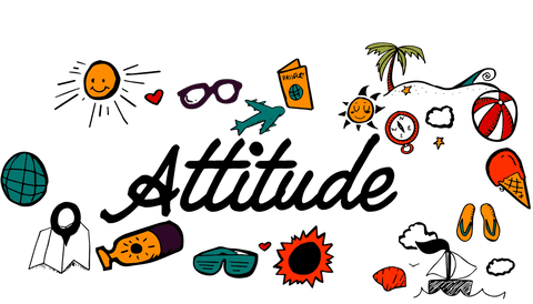bold attitude text and vibrant travel icons on transparent background - Download Free Stock Videos Pikwizard.com