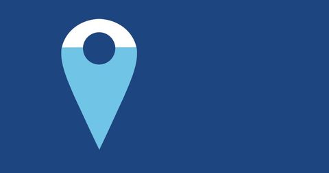 Minimalist GPS Location Pin Icon on Blue Background - Download Free Stock Images Pikwizard.com