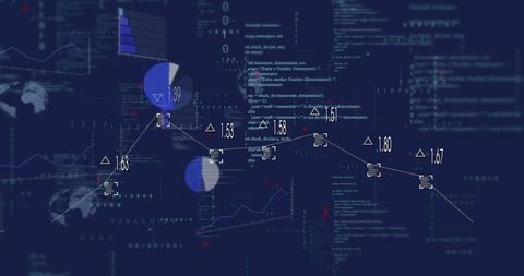 futuristic analytics dashboard with blue code interface - Download Free Stock Images Pikwizard.com