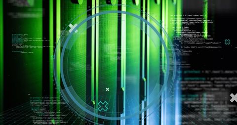 futuristic coding screen with digital interface elements - Download Free Stock Images Pikwizard.com