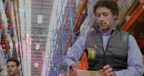 Integration of Technology in Modern Logistics Warehouse - Download Free Stock Images Pikwizard.com
