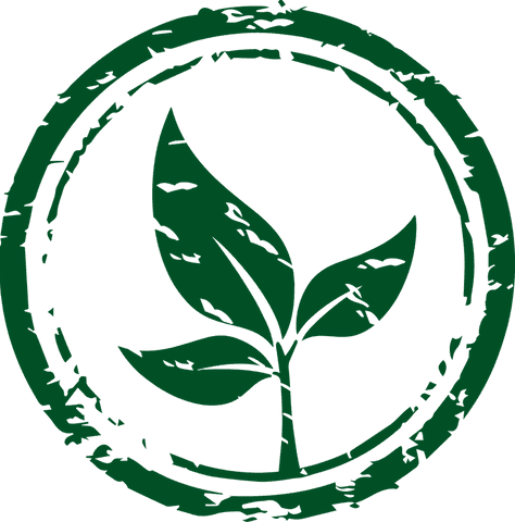 Distressed minimalist sprout emblem on transparent background