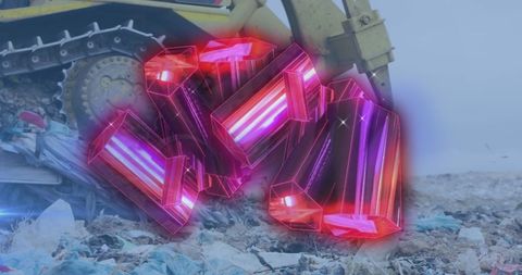 Geometric Digital Overlay on Machinery at Landfill