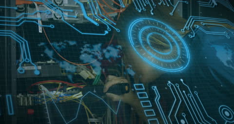 Digital Interface and Global Network Concept Animation