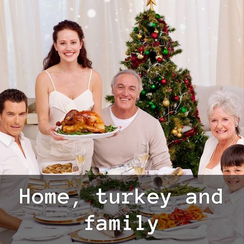 Festive Family Celebrating Christmas with Traditional Feast