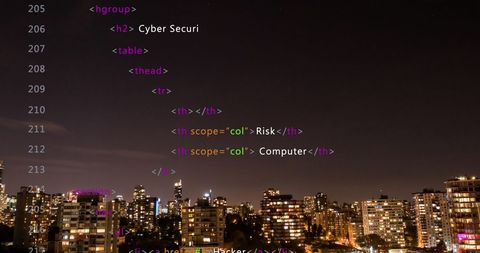 Data Processing Concept Over City Skyline at Night - Download Free Stock Images Pikwizard.com