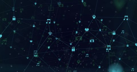 Abstract Digital Network Interfaces and Symbols - Download Free Stock Images Pikwizard.com