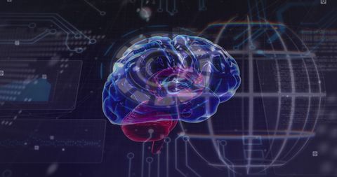 Digital Brain Connected with Frozen Blue Data Structures and Electronic Grid in Background - Download Free Stock Images Pikwizard.com