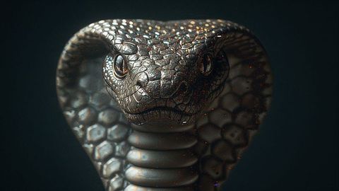 Stunning cobra with metallic sheen and flared hood