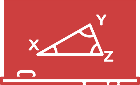 Transparent blackboard triangle diagram vector illustration