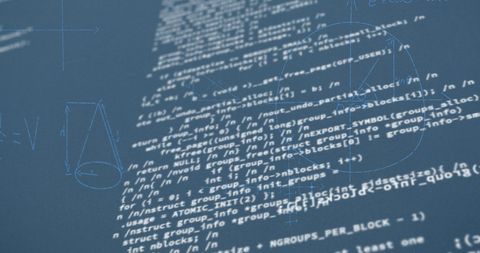 Digital Interface with Mathematical Equations on Blue Background - Download Free Stock Images Pikwizard.com