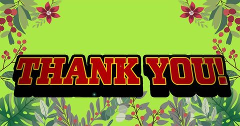 Colorful Floral Thank You Card with Digital Design