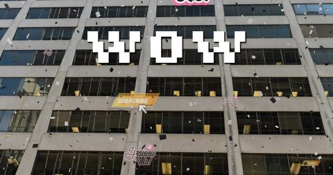 Celebratory Social Media Over Cityscape