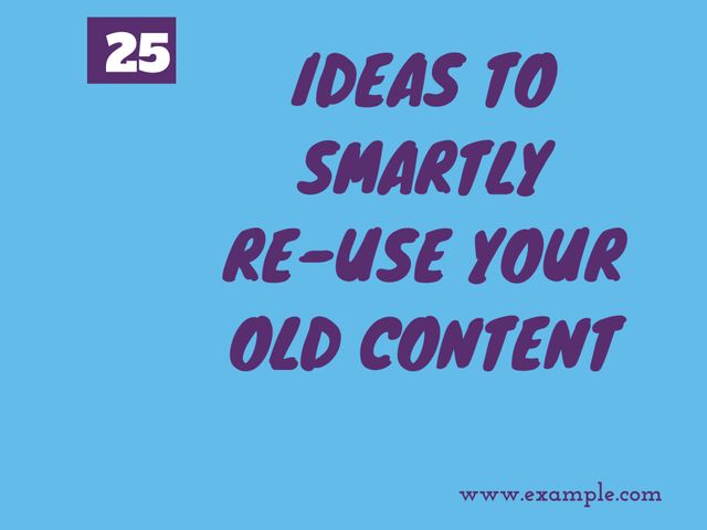 Perfect for marketers and designers looking for innovative ways to repurpose old content. It can be used on blogs, social media, and presentation slides to spark ideas and boost content strategies.