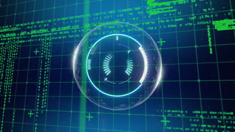 Futuristic Digital Interface with Data Neural Grid