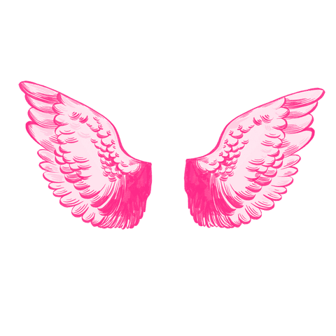 Fantasy pink angel wings layered with transparent elegance