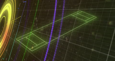 Animated Abstract Network Connections in Digital Grid Interface