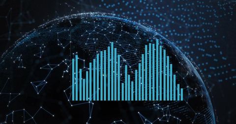 Digital Data Processing over Globe with Global Connections - Download Free Stock Images Pikwizard.com