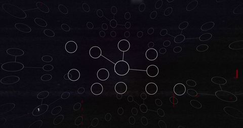 Abstract network connectivity diagram on dark background