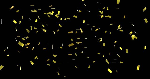 Floating Gold Confetti on Black Background for Celebrations - Download Free Stock Images Pikwizard.com