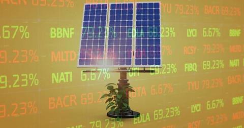 Solar Panels with Financial Data Representing Renewable Investment - Download Free Stock Images Pikwizard.com