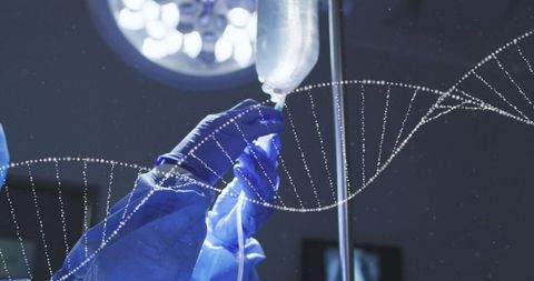 Healthcare Innovation in Surgery Concept with DNA Overlay