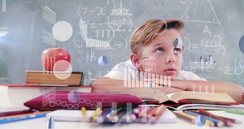 Curious Child Learning With Scientific Overlay in Classroom Setting - Download Free Stock Images Pikwizard.com