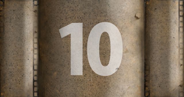 Vintage Film Countdown with Number 10 in Retro Style - Download Free Stock Images Pikwizard.com