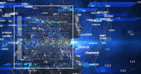 Abstract Digital Human with Global Data Interface - Download Free Stock Images Pikwizard.com